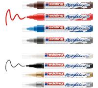 edding Start Easy Set - stylos de peinture acrylique, résistants à l'eau ; pointe fine et moyenne - set de 8 stylos acryliques (couleurs populaires) - stylos acryliques pour toile ou bois