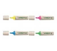 EDDING - surligneur "Highlighter 24" , pointe biseautée, jaune manche composée d'au moins 70% de matière première renouvlable,encre de chine à base d'eau avec haut Jaune G