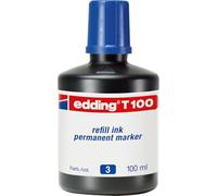edding Encre de recharge T100 – Bleu – 100 ml – pour marqueurs permanents