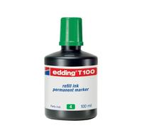 edding T 100 Recharge d'encre marqueurs permanents - vert - 100 ml - système de compte-gouttes, pour recharger rapidement presque tous les marqueurs permanents edding