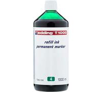 edding T 1000 Marqueur permanent à encre rechargeable - vert - 1000 ml - avec système de distribution goutte à goutte, pour un remplissage rapide de presque tous les marqueurs permanents edding.