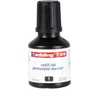 Edding T 25 refill ink marqueur permanent - noir -30 ml - avec système de distribution par gouttes, pour recharger rapidement presque tous les marqueurs permanents