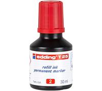 edding T 25 refill ink permanent marker - red -30 ml - avec système de distribution de gouttes, pour recharger rapidement presque tous les marqueurs permanents edding.