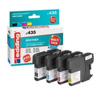 edding Cartouche d'encre, équivalente à Brother LC-1100BK, LC-1100C, LC-1100M, LC-1100Y - Compatible avec les cartouches combinées noir, cyan, magenta