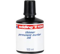 edding V 100 Thinner Marqueur permanent recharge d'encre - 1000 ml | transparent - pour éclaircir la couleur et enlever l'encre sèche du marqueur permanent