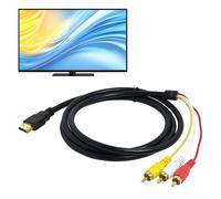 Eddrfy Cable HDMI vers RCA 1,5 m, Convertisseur HDMI vers AV Audio Video Compatible avec PS2, Wii, Adaptateur AV Console Rétro, Présentations, Home Cinéma Prend en Charge 1080p