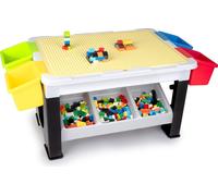 Eddy Toys Jeu de Construction de 300 Pièces - Table : 48 x 35 x 31 Cm - 291 Briques - Rangement - Plastique - à Partir de 3 Ans