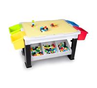 Eddy Toys Jeu de construction 300 pièces – Table 48 x 35 x 31 cm – Rangement plastique