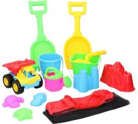 Eddy Toys Jouets de plage enfants 13 pièces avec sac - Jouets de sable enfants - Seau Pelle Camion - Set de formes de sable plage - Jouets d'eau été - Set de jeu avec sac