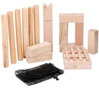 Eddy Toys Kubb Game - Kubb - échecs viking - bois - avec sac de rangement - petit