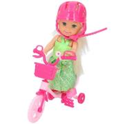 Eddy Toys Poupée de Mode avec Accessoire Poupon de Vélo - Jouet pour Fille de 4 à 7 Ans - Cadeau Enfant - Rose