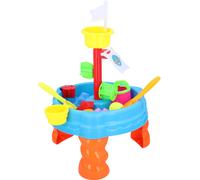 Eddy Toys Table de Sable et d'Eau avec Seau, Râteau, Pelle, Arrosoir, 5 Moules Ø