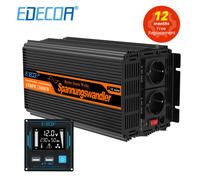 EDECOA 1500W 2000W 2500W DC 12V en CA 220V 230V onde sinusoïdale pure onduleur de puissance hors réseau alimentation électrique d'urgence 2500W