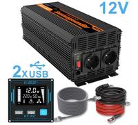 EDECOA 2000W Convertisseur 12 v 220 v 4000W Crête avec Télécommande LCD ( Onde Sinusoïdale Modifiée )