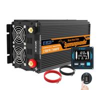 EDECOA convertisseur 12v 220v Pur Sinus 1500w écran 2X USB télécommande transformateur de Tension Isolation galvanique Onduleur (2e génération)