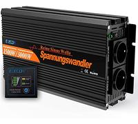 EDECOA Convertisseur 1500W Pur Sinus 12V 220V - Onduleur pour Camping-Car, Bateau, Urgences - 2 Ports USB + Télécommande - Protection AVR/LVD - Compatible Batteries LiFePO4/AGM/Gel