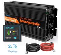 EDECOA Convertisseur 220v 12v Pur Sinus 1500W Transformateur 12v 220v 3000W Crête