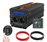 EDECOA Convertisseur 24v 220v Pur Sinus 2000w avec écran LCD 2X USB et télécommande Transformateur de Camion Onduleur 24v 230 Pur Sinus 2000w Convertisseur de Tension (3ème génération)