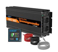 EDECOA Convertisseur 3500w Pur Sinus 2X USB transformateur de Tension 12v 220v Onduleur Pur Sinus avec télécommande 12v 230v avec système d'isolement (3ème génération)