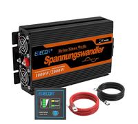 EDECOA Convertisseur Pur Sinus 12v 220v onduleur 1000w avec télécommande 2X USB Onde sinusoïdale Pure 230v, multicolore
