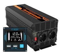 EDECOA DPM20 Pro Convertisseur 12v 220v 2000w avec Télécommande LCD ( Onduleur à Onde Sinusoïdale Modifiée)