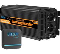 EDECOA Onduleur 2000 W/4000 W Convertisseur 12 V 220 V/230 V Pur Sinus | Équipé d’un module WiFi et d’une application,1 port USB et 2 port PD,adapté aux caravanes,camping-cars et panneaux solaires