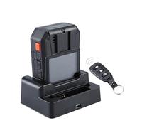 EDEDE Caméra corporelle, WA7-D Corps porté Mini caméra 32G/64G caméra Portable DVR enregistreur vidéo télécommande caméra de Police avec Station de Charge(64GB with GPS)