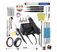 EDEDE Station de Soudure Station de soudage 2 en 1, Affichage numérique, Pistolet à Air Chaud, Reprise de soudage for la réparation de téléphones Portables, Outils de Fer à souder(Set-7)