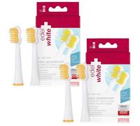 edel+white Dual Clean Ultrasoft Têtes de brosse à dents sonique Lot de 4 | Poils Airbag ultra doux, technologie Dual Clean, compatible toutes brosses soniques edel+white, gencives sensibles
