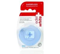edel+white Expanding Superfloss 25 m sous blister I Fil dentaire ciré Menthe I Dental Floss I Nettoyant interdentaire pour une hygiène buccale en profondeur