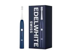 edel + white swiss - EW-SG9 Viva Sonic - Brosse à dents suisse hydrodynamique avec 3 têtes de brosse professionnelles, charge directe USB C et mode massage - Compact et puissante - Bleu