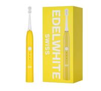 edel + white swiss - EW-SG9 Viva Sonic - Brosse à dents suisse hydrodynamique avec 3 têtes de brosse professionnelles, charge directe USB C et mode massage - Compact et puissante - Jaune