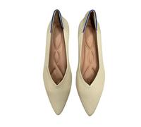 Edelaura Chaussures de Ballet Élégantes pour Femme Unies ou en Blocs Ballerines Plates Bout Pointu Tricotées Semelles Souples Confortables pour Loisirs Légères Faciles à Enfiler