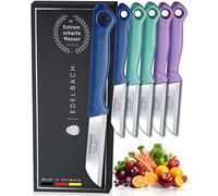 Edelbach Solingen | Lot de 6 couteaux de cuisine | Fabriqué en Allemagne, lame droite | Petits couteaux très tranchants, couteaux à fruits, couteaux à légumes, couteaux à éplucher, couteaux Solingen,