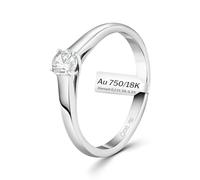 EDELIND 0,20 Ct Diamant Bague de Fiançailles Or 750 Solitaire Bague Diamant Ø 53 mm Bague en Or pour Femmes Or Blanc avec Brillants avec Boîte Cadeau Bijoux