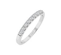 EDELIND Alliance Éternité Or Blanc 585 avec 9 Diamants 0.18 ct - Bague Femme en Or Véritable, Taille 55 (Ø17.5 mm)
