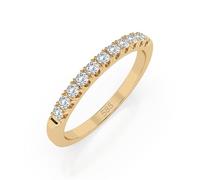 EDELIND Alliance Éternité Or Jaune 585 avec 11 Diamants 0.22 ct - Bague Femme en Or Véritable, Taille 70 (Ø22.3 mm)