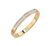 EDELIND Alliance Éternité Or Jaune 585 avec 13 Diamants 0.11 ct - Bague Femme en Or Véritable, Taille 61 (Ø19.4 mm)