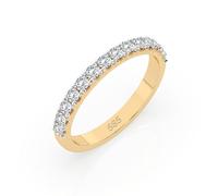 EDELIND Alliance Éternité Or Jaune 585 avec 14 Diamants 0.42 ct - Bague Femme en Or Véritable, Taille 49 (Ø15.6 mm)