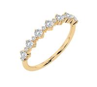 EDELIND Alliance Éternité Or Jaune 585 avec 15 Diamants 0.5 ct - Bague Femme en Or Véritable, Taille 63 (Ø20 mm)