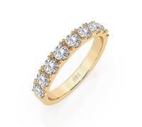 EDELIND Alliance Éternité Or Jaune 585 avec 9 Diamants 0.78 ct - Bague Femme en Or Véritable, Taille 68 (Ø21.6 mm)