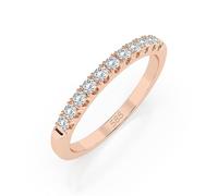 EDELIND Alliance Éternité Or Rose 585 avec 11 Diamants 0.22 ct - Bague Femme en Or Véritable, Taille 62 (Ø19.8 mm)