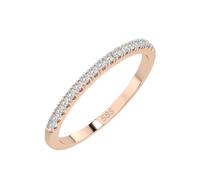 EDELIND Alliance Éternité Or Rose 585 avec 17 Diamants 0.14 ct - Bague Femme en Or Véritable, Taille 63 (Ø20 mm)