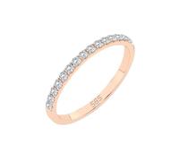 EDELIND Alliance Éternité Or Rose 585 avec 17 Diamants 0.26 ct - Bague Femme en Or Véritable, Taille 70 (Ø22.3 mm)