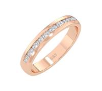 EDELIND Alliance Éternité Or Rose 585 avec 19 Diamants 0.15 ct - Bague Femme en Or Véritable, Taille 64 (Ø20.4 mm)