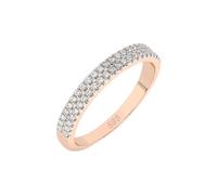 EDELIND Alliance Éternité Or Rose 585 avec 46 Diamants 0.18 ct - Bague Femme en Or Véritable, Taille 63 (Ø20 mm)