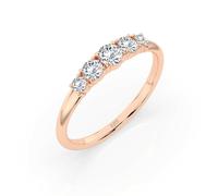 EDELIND Alliance Éternité Or Rose 585 avec 5 Diamants 0.42 ct - Bague Femme en Or Véritable, Taille 62 (Ø19.8 mm)