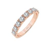 EDELIND Alliance Éternité Or Rose 585 avec 9 Diamants 0.78 ct - Bague Femme en Or Véritable, Taille 71 (Ø22.6 mm)