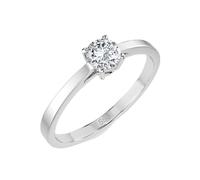 EDELIND Bague Solitaire Classique Or Blanc 585 avec Diamant 0.3 ct - Bague de Fiançailles Femme, Taille 64 (Ø20.4 mm)