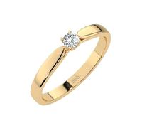 EDELIND Bague Solitaire Classique Or Jaune 585 avec Diamant 0.08 ct - Bague de Fiançailles Femme, Taille 63 (Ø20 mm)